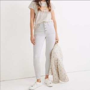 NWT Madewell Button High-Rise Skinny White Jeans
